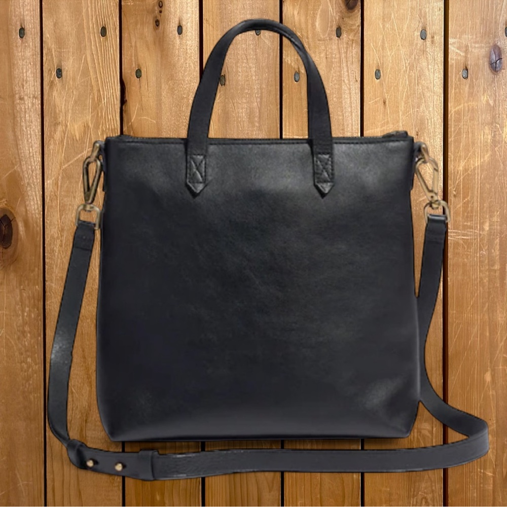 Madewell Transport Cross Body Bag in True Black Leather